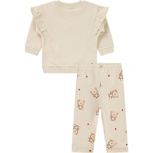 Civil Baby Fiyonklu Ayıcık Baskılı 6-18 Ay Takım - Bej 18-24 Ay