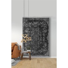 Kilim Home Mars 2002 Gri Tonlarında Geometrik Desen Kaymaz Taban Dekoratif Halı