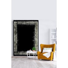 Kilim Home Mars 2000 Siyah Bordürlü Klasik Desen Kaymaz Taban Dekoratif Halı