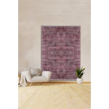 Kilim Home Mars 2019 Fuşya ve Gri Tonunda Etnik Desenli Kaymaz Taban Dekoratif Halı