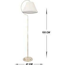 Venon Aydınlatma Lambader Gold Lena Elips Krem Sarı Patine Krem Şapka