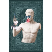 Kilim Home Modern Desenli Dekoratif Halı Pop Art Heykel Tasarım No Drama Yazılı Salon & Ofis Halısı 497