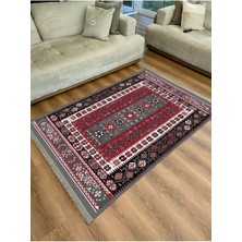 Kilim Home Mars Serisi Antik Kırmızı ve Siyah Tonlarında Otantik Desen Kaymaz Taban Şönil Halı