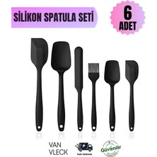 Van Vleck 6’lı Silikon Mutfak Seti – Kaşık , Spatula , Fırça ve Sıyırma Spatulası Isıya Dayanıklı