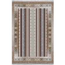 Kilim Home Mars Halı 2075 Kahve Tonunda Dekoratif Halı Salon Halısı Saçaklı Yıkanabilen Halı