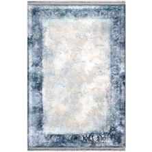 Kilim Home Mars Serisi Mavi Krem Tonlarında Etnik Geometrik Desen Kaymaz Taban Şönil Halı