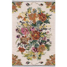 Kilim Home Mars Serisi Multy Tonlarında Eskitme Çiçek Desen Kaymaz Taban Şönil Halı