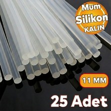 Virnex Kalın Şeffaf Sıcak Mum Silikon 11MM 30CM 25 Adet (11MM Tabancalar Içindir)