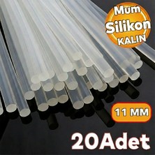 Virnex Kalın Şeffaf Sıcak Mum Silikon 11MM 30CM 20 Adet (11MM Tabancalar Içindir)