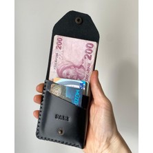 Alesta Leather Atelier (Isim Yazıyoruz) El Yapımı Deri Modern Erkek Cüzdanı Kartlık