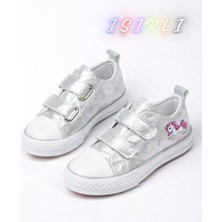 Papuccum Ortopedi Papuccum Kız Çocuk Anatomik Taban Unicorn Işıklı Spor Ayakkabı Düz Taban ile Konforlu Kullanım