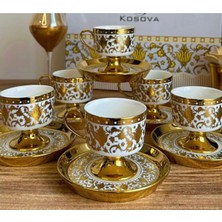 Rubi Porselen Muba Consept 6 Kişilik Xana Ayaklı Kahve Fincan Takımı