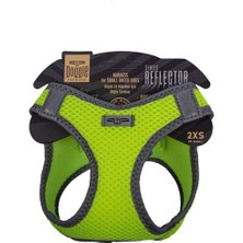 Indispensablely Doggie Havalı Dokuma Reflektör Küçük Irk Köpek Göğüs Tasması Xxsmall Sarı 26-30 cm