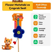 Indispensablely Petzzcats Flower Matatabi ve Çıngırak Sesli Kedi Oltası Oyuncağı 42 cm