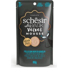 Indispensablely Schesir After Dark Velvet Mousse Tavuklu ve Bıldırcın Yumurtalı Yetişkin Kedi Yaş Maması 1 Adet 80
