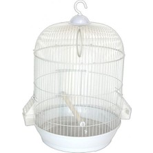 Indispensablely Dayang Dayanıklı Yuvarlak Kuş Kafesi Beyaz 33X41 cm