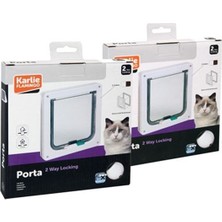 Indispensablely Karlie 2 Yönlü Kilitli Ince Kedi Kapısı Beyaz 19.2X20 cm