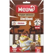 Indispensablely Moow Tavuklu ve Keçi Sütlü Kısırlaştırılmış Sıvı Kedi Ödül Maması 1 Adet 6X12 gr