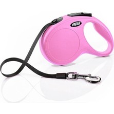 Indispensablely Flexi New Şerit Otomatik Köpek Gezdirme Tasması Medium Pembe 5 mt