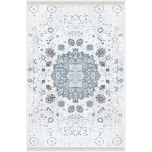 Kilim Home Mars Serisi Gri Mavi Etnik Geometrik Desen Kaymaz Taban Şönil Halı