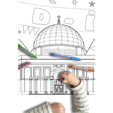 PopŞeker Mescidi Aksa - Kâbe - Filistin - Gazze Temalı Çocuk Hediye Dev Boyama Kağıdı - Büyük Boy 5 Metre