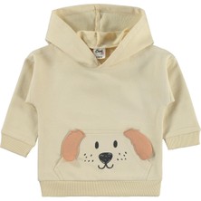 Civil Baby Kapşonlu Köpek Nakışlı 6-18 Ay Takım - Bej 9-12 Ay
