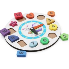 Nasyonel Toys Ahşap Eğitici Geometrik Bul Tak Renkli Saat – Çocuklar Için Eğitici Ahşap Oyuncak (36 Ay+)