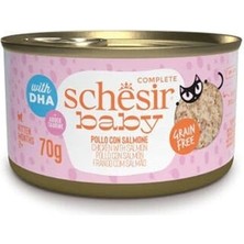 Indispensablely Schesir Baby Cat Tavuklu ve Somonlu Yavru Kedi Konservesi 1 Adet 70 gr