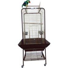 Indispensablely Dayang Ayaklı Geniş Papağan Eğitim Kafesi Siyah 59X59X152 cm