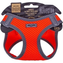Indispensablely Doggie Havalı Dokuma Reflektör Küçük Irk Köpek Göğüs Tasması Xxsmall Turuncu 26-30 cm