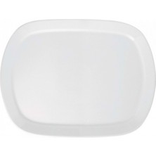 Güral Porselen Açık Büfe Kabı 40 cm Kayık Dekorsuz