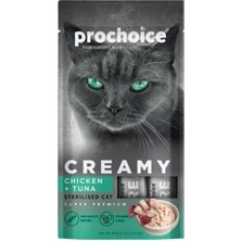Indispensablely Prochoice Creamy Tavuklu ve Ton Balıklı Sıvı Kedi Ödül Maması 1 Adet 4X15 gr