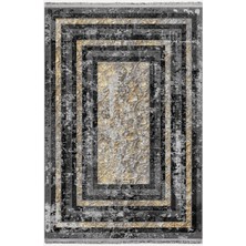 Kilim Home Mars 2078 Gri ve Kahve Tonlarında Çizgili Etnik Desen Kaymaz Dekoratif Halı