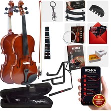 Midex CVL-744-STYS Profesyonel 4/4 Full Keman Seti (Yastık Stand Susturucu Reçine Çanta Tel Yay)