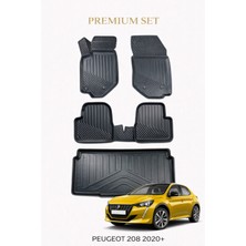 Black Gold Peugeot 208 2020+ Uyumlu 3D Oto Paspas ve Bagaj Havuzu Set Premium