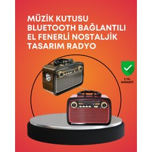 Azrlya Nostaljik Radyo Görünümlü Bluetooth Hoparlör – Fm/am Yayın, Kablosuz Bağlantı, Şarj Edilebilir - Lisinya