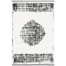 Kilim Home Mars 2088 Beyaz ve Gri Tonlarında Otantik Desen Kaymaz Taban Dekoratif Halı