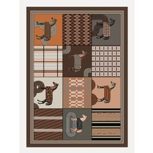 Kilim Home Mars 8 Modern Stil At Figürlü Halısı Oturma Odası Yemek Odası Için Yıkanabilen Dekoratif Halı