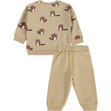 Civil Baby Kunduz Baskılı 6-18 Ay Takım - Kahve 18-24 Ay