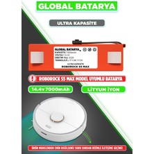 Global Batarya Roborock S5 Max Uyumlu Akıllı Robot Süpürge Bataryası 14.4V 7000MAH Li-Ion Pil (Ultra Kapasite)