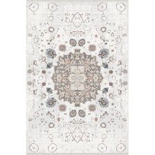 Kilim Home Mars Serisi Gri Kahve Etnik Geometrik Desen Kaymaz Taban Şönil Halı