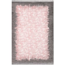 Kilim Home Mars Serisi Pembe Tonlarında Çerçeveli Etnik Desen Kaymaz Taban Şönil Halı