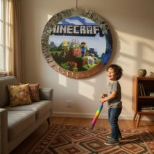 Cadde Süs Minecraft Temalı Katlanabilir Pinyata ve Sopası