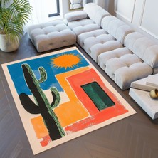 Kilim Home Mars 207 Kaktüs Figürlü Art Modern Kaymaz ve Dokuma Taban Dekoratif Halı
