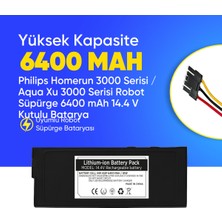 Ümit Maker Philips Homerun 3000 Serisi Aqua Xu 3000 Serisi Robot Süpürge 6400 Mah Batarya