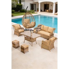 Btk Concept Lupa Eslem Rattan Bahçe Mobilyası 3+1+1 Puf ve Salıncak Dahi̇l" Masalı Garanti̇li̇