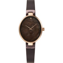 Obaku Denmark V312LXVNMN Quartz Hasır Kordon Kahverengi 24 mm Kadın Kol Saati