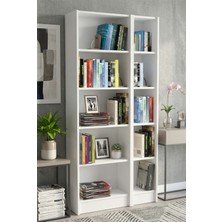 Yeti Mobilya FLAT85 Kitaplık Kütüphane Beyaz