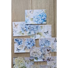 Kolbi Craft 12 Adet Scrapbook Ortanca Kelebek Temalı Scrapbook Kağıt Seti Bullet Journal Dekupaj Kağıdı