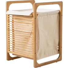 Panalı Bambu Banyo Çamaşır Sepeti